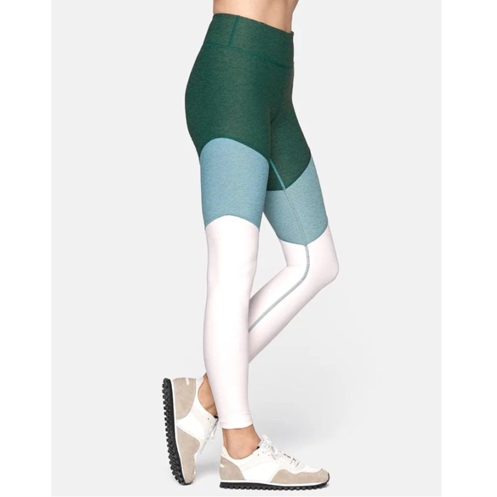 Outdoor Voices Spring 7/8 Leggings in Hunter Green/Slate Gray/Ballet PinkSize XL